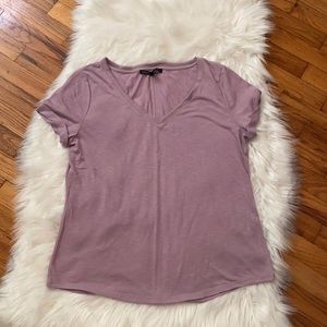 WHBM V Neck Cuffed Sleeved Tee